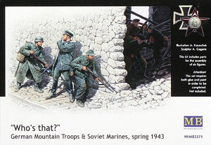 Master Box 3571 Qui est-ce ? Troupes de montagne allemandes et Marines soviétiques (Printemps 1943) Coffret de 6 figurines (1/35)