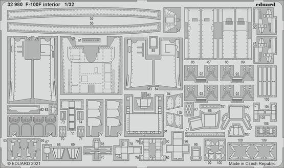 Eduard 32980 F-100F interior for TRUMPETER 1/32 – zdjęcie 2