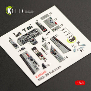 KELIK K48040 MIG-29A (9-12) FULCRUM INTERIOR 3D DECALS FOR GWH KIT 1/48 – imagen 2