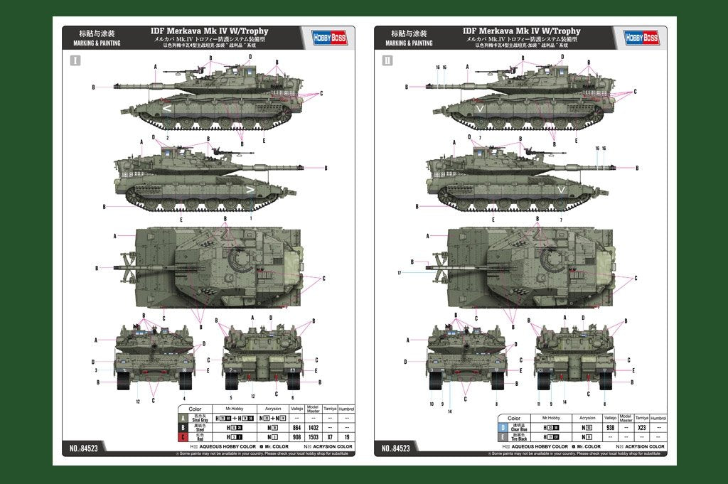 Hobby Boss 84523 IDF Merkava Mk IV w/Trophy 1/35 – zdjęcie 3