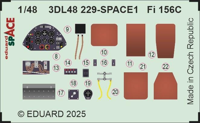 Eduard 3DL48229 Fi 156C SPACE TAMIYA 1/48 – imagen 4