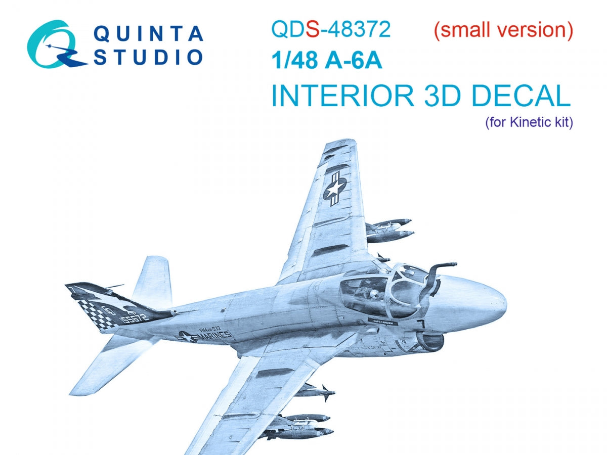 Quinta Studio QDS-48372 A-6A 3D-Printed &amp;amp; coloured Interior on decal paper (Kinetic) (Small version) 1/48