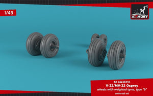 Armory Models AW48335 V-22/MV-22 Osprey wheels w/ weighted tires type “b” 1/48 – immagine 2