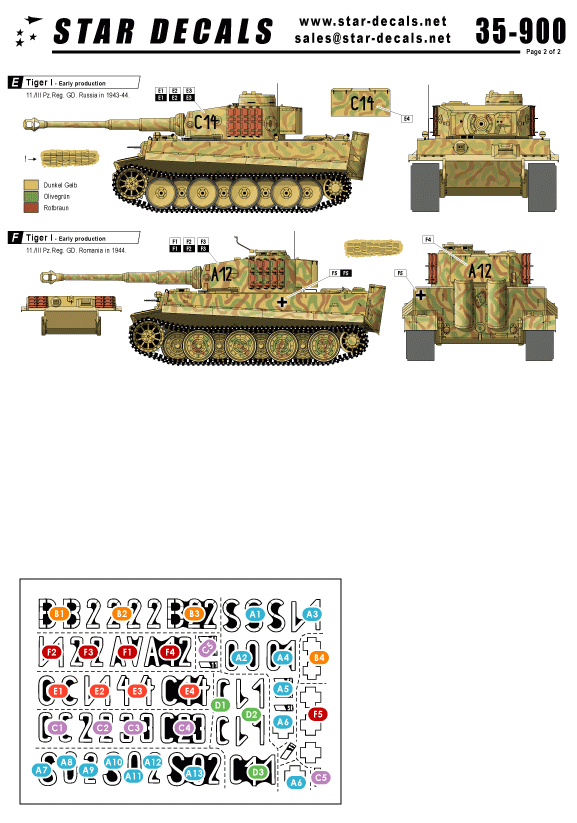 Star Decals 35-900 Tigres de Grossdeutschland 1/35 – image 2