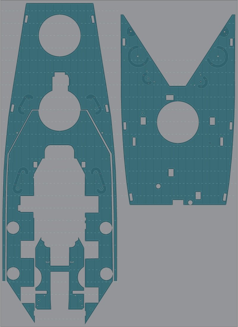 Pontos 35026WD1 USS BB-60 Alabama Wooden Deck set 1/350