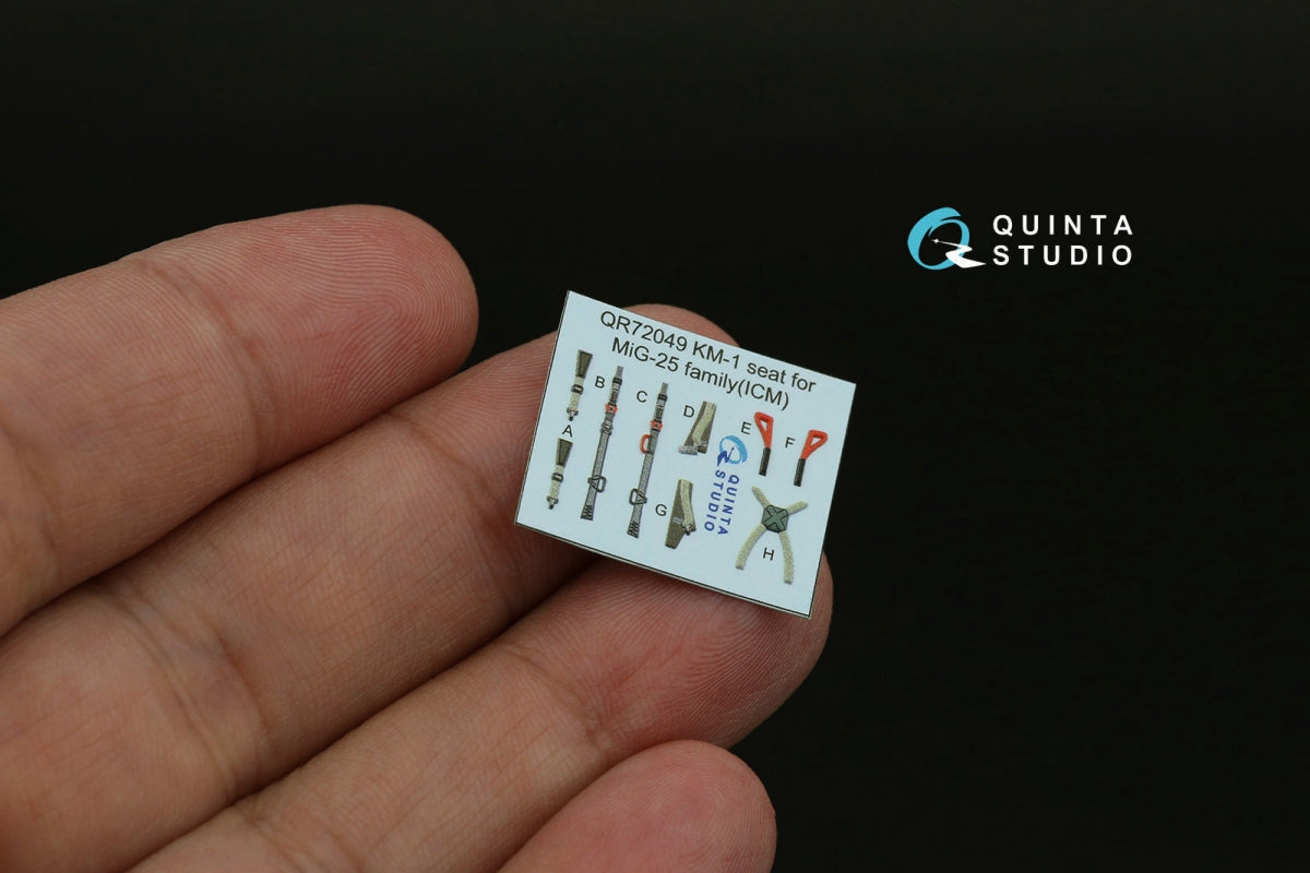 Quinta Studio QD72207 MiG-25BM 3D-Printed &amp; coloured Interior on decal paper (ICM) 1/72