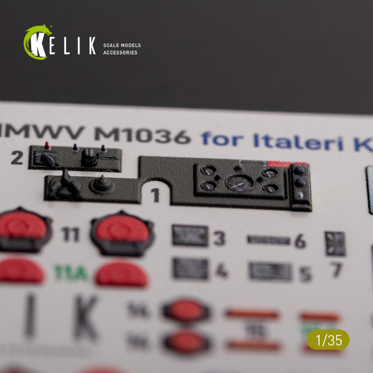 KELIK K35025 HUMVEE HMMWV M1036 avec TOW, version verte OTAN, décalcomanie intérieure 3D pour maquette Italeri au 1/35 – image 3