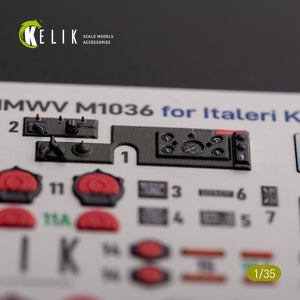 KELIK K35025 HUMVEE HMMWV M1036 avec TOW, version verte OTAN, décalcomanie intérieure 3D pour maquette Italeri au 1/35 – image 3