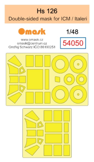 Masque double face Omask 54050 Hs 126 (pour ICM / Italeri) 1/48