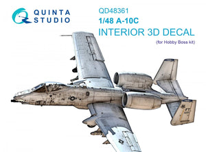 Quinta Studio QD48361 A-10C 3D-Printed &amp;amp; coloured Interior on decal paper (Hobby Boss) 1/48
