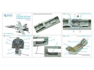 Quinta Studio QD72077 F/A-18C late 3D-Printed &amp;amp; coloured Interior on decal paper (Academy) 1/72 – immagine 13