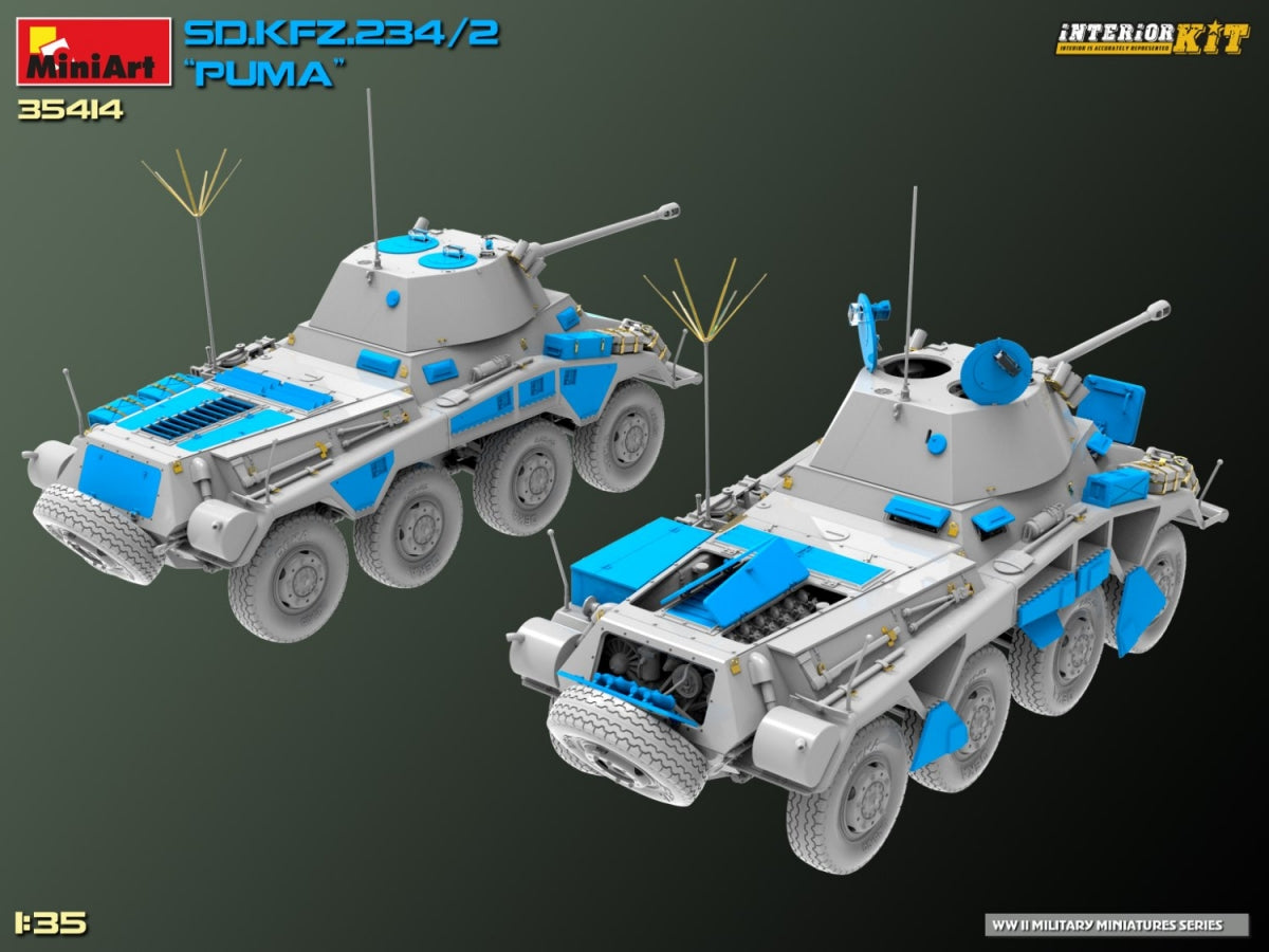 MiniArt 35414 Sd.Kfz. 234/2 PUMA. INTERIOR KIT 1/35 – immagine 5