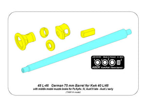 Aber 48L46 German 75 mm Barrel for KwK 40 L/48 1/48 – immagine 10