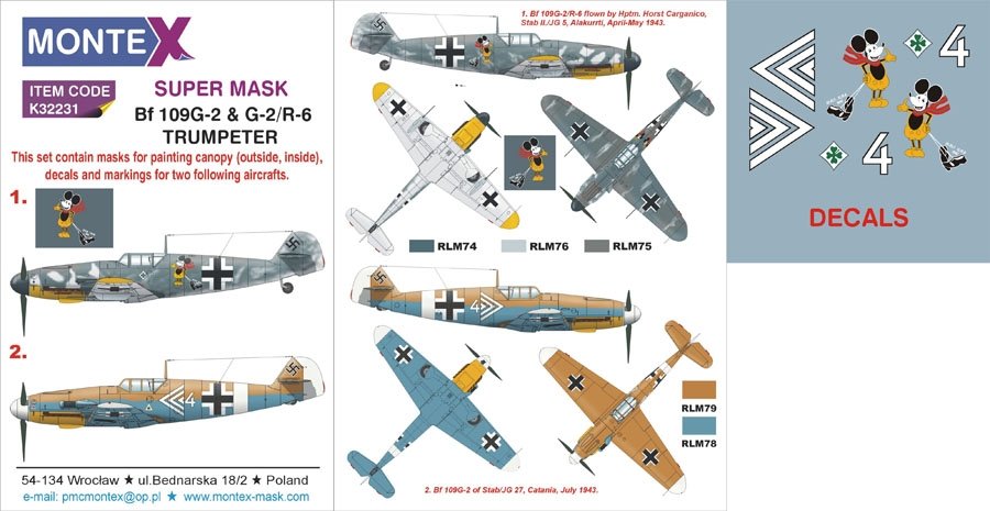 Montex K32231 Bf 109G-2 & G-2/R-6 1/32
