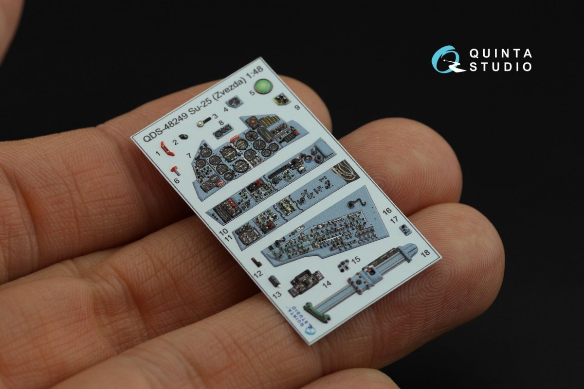 Quinta Studio QDS-48249 Su-25 3D-Printed &amp;amp; colored Interior on decal paper (Zvezda) 1/48 – immagine 11