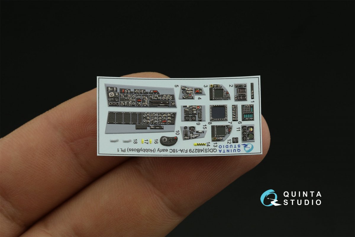 Quinta Studio QDS-48279 F/A-18C early 3D-Printed &amp;amp; coloured Interior on decal paper (HobbyBoss)(Small version) 1/48 – zdjęcie 6