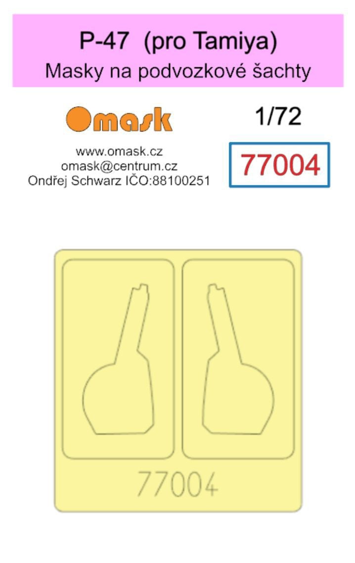 Omask 77004 P-47 (for Tamiya) - wheel bay yellow masking tape 1/72