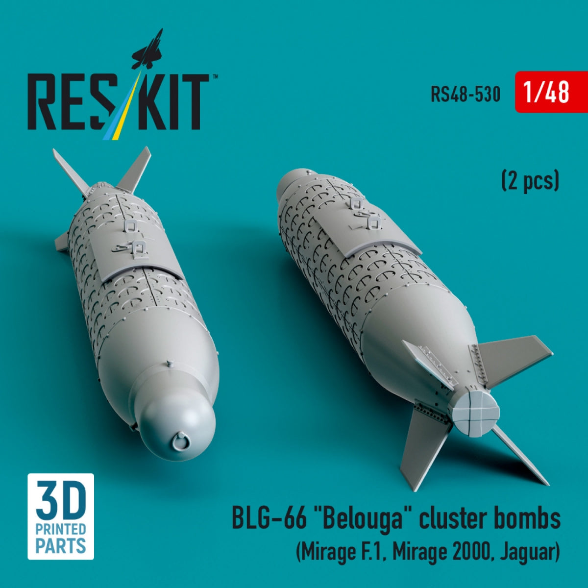 RESKIT RS48-0530 BLG-66 &amp;quot;Belouga&amp;quot; cluster bombs (2 pcs) (3D Printed) 1/48 – Bild 2