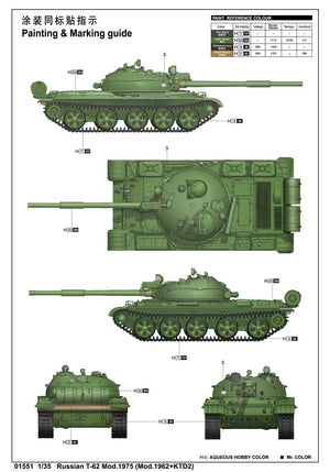 Trumpeter 01551 Russian T-62 Mod.1975 (Mod.1962+KTD2) – image 3