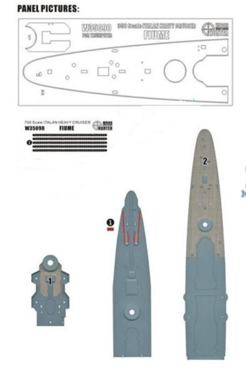 Wood Hunter W35090 Croiseur lourd italien Fiume (Trumpeter 05348) 1/350