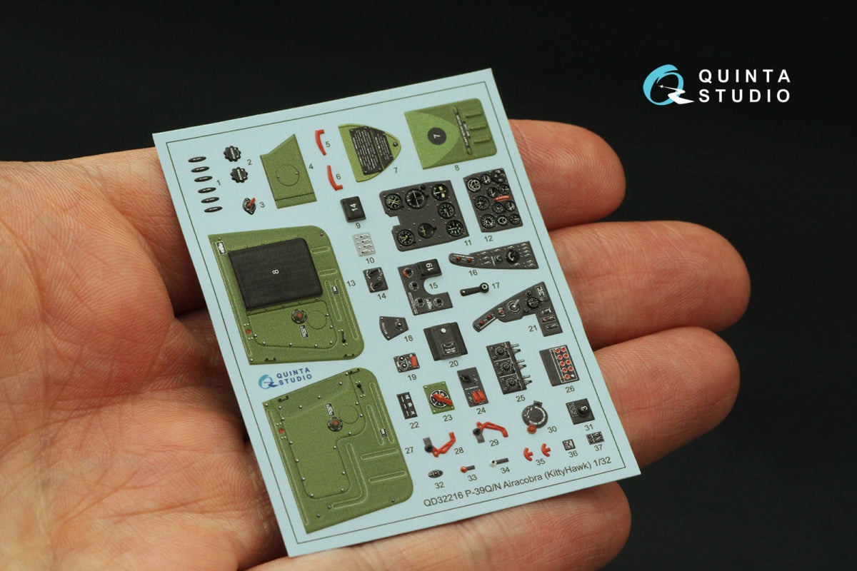 Quinta Studio QD32216 P-39Q/N Airacobra 3D-Printed coloured Interior on decal paper (KittyHawk) 1/32 – imagen 3