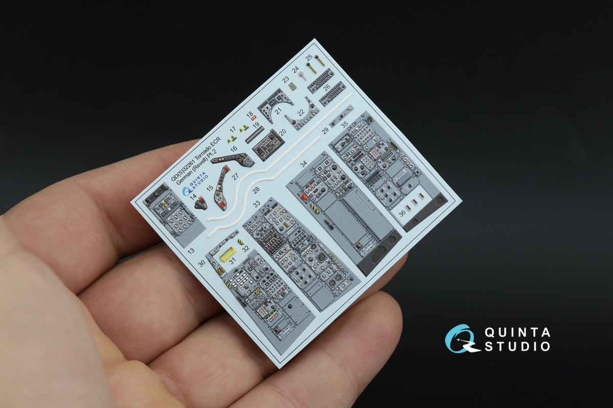 Quinta Studio QDS+32261 Tornado ECR German 3D-Printed &amp; coloured Interior on decal paper (Revell) (Small version) (with 3D-printed resin parts) 1/32