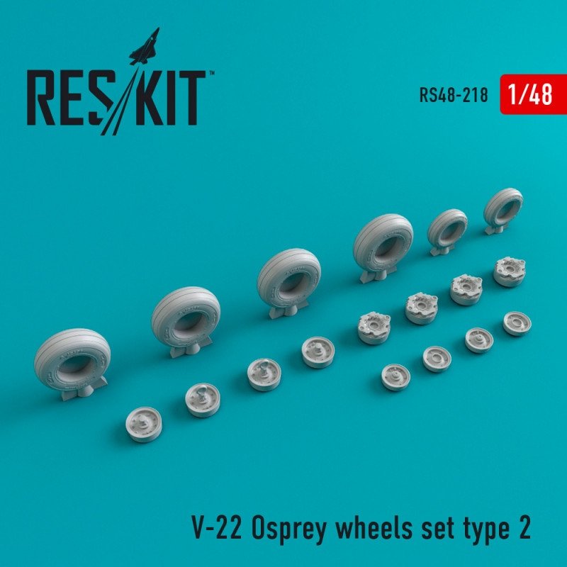 RESKIT RS48-0218 Jeu de roues V-22 Osprey Type 2 1/48