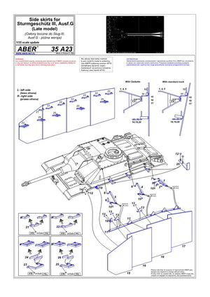 Aber 35A023 Jupes latérales pour Sturmgeschutz III (tardif) (1/35) – image 4
