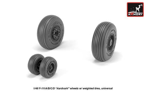 Armory Models AW48319 F-111A/B/C/D Aardvark wheels w/ weighted tyres 1/48 – immagine 3