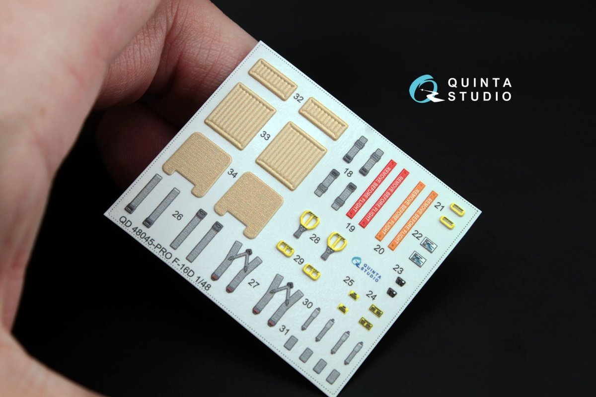 Intérieur imprimé en 3D et coloré sur papier décalcomanie pour le kit Kinetic (QD48045 F-16D (blocs 30/40/50) de Quinta Studio) à l&amp;#39;échelle 1/48 – image 4