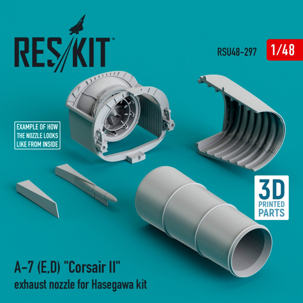 RESKIT RSU48-0297 A-7 (E,D) « CORSAIR II » TUYAU D&amp;#39;ÉCHAPPEMENT POUR MAQUETTE HASEGAWA 1/48 – image 2