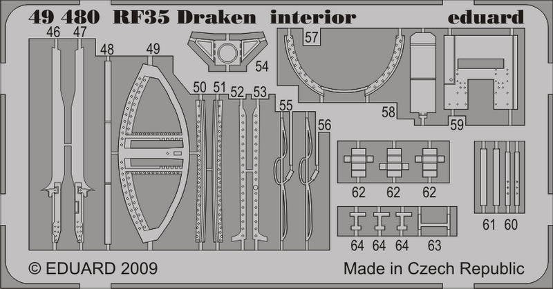 Eduard 49480 RF-35 Draken interior S. A. 1/48 Hasegawa