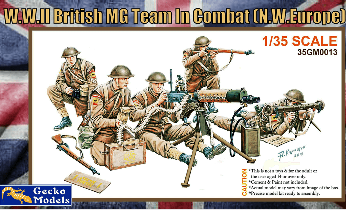 Gecko Models 35GM0013 WWII BRITISH MG TEAM IN COMBAT 1/35