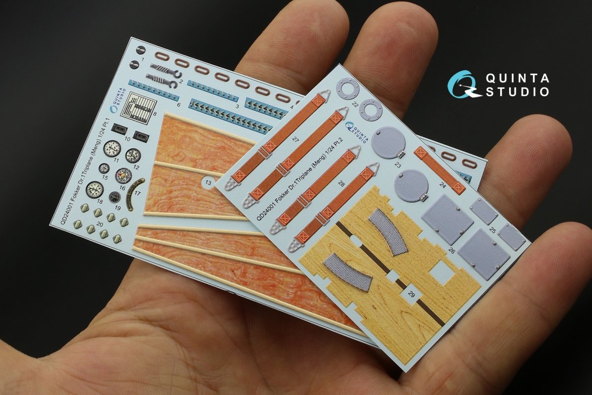 Quinta Studio QD24001 Fokker Dr.1 3D-Printed &amp;amp; coloured Interior on decal paper (Meng) 1/24 – Bild 12
