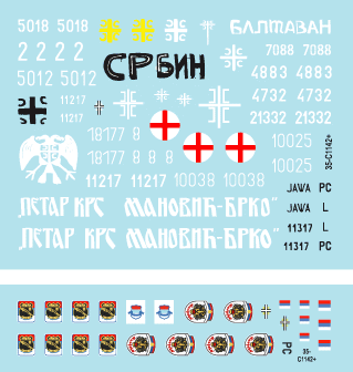Star Decals 35-C1142 Serbian (SVK and VRS) M18 Hellcat, M36B2 Jackson, M84, PT-76B, BTR-50PK, M53/59 Praga SPAAG 1/35 – immagine 3