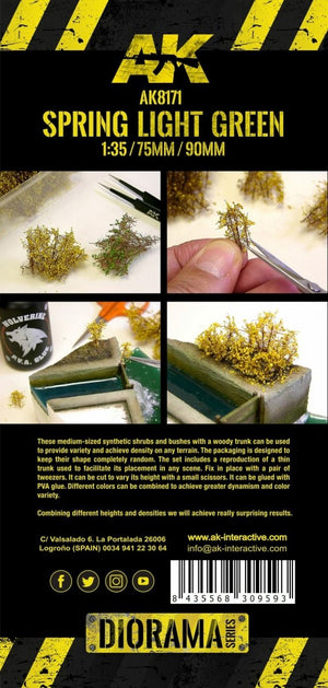 AK Interactive AK8171 SPRING LIGHT GREEN SHRUBBERIES 75MM / 90MM 1/35 – zdjęcie 3