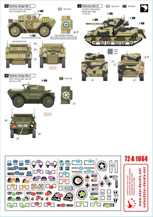 Star Decals 72-A1064 ANZAC # 1 New Zealand and Australian tanks and AFVs in Africa and Middle East WW2. 1/72 – immagine 2
