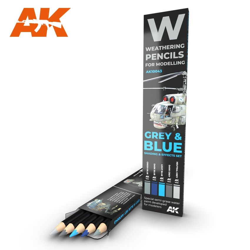 AK Interactive AK10043 GRAY &amp; BLUE: SHADING &amp; EFFECTS SET