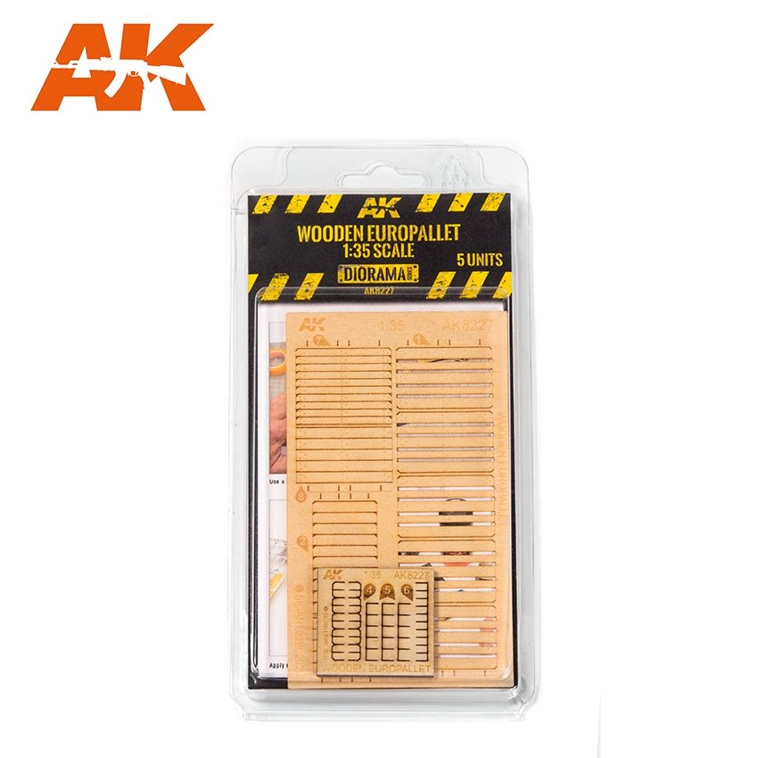 AK Interactive AK8227 EUROPALLET EN BOIS DÉCOUPÉ AU LASER (5 UNITÉS)