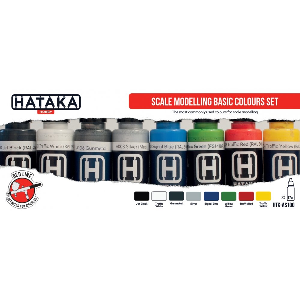 Hataka HTK-AS100 Scale Modelling Basic Colours set (8x17ml) – zdjęcie 2