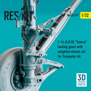 RESKIT RSU32-0087 F-14 (A,B,D) &amp;quot;TOMCAT&amp;quot; LANDING GEARS WITH WEIGHTED WHEELS SET FOR TRUMPETER KIT (3D PRINTED) 1/32 – imagen 3