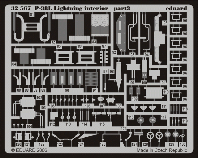 Eduard 32567 P-38L interior TRUMPETER 02227 1/32 – immagine 2