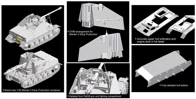 Dragon 6769 Panzerjager II fur Pak 40/2, Sd.Kfz.131 Marder II Early Production 1/35 – Bild 3
