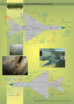 ModelMaker Decals D48020 MiG-21PFM/M/MF/bis/UM Polish stencils 1/48 – image 3