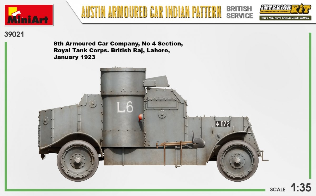 Miniart 39021 AUSTIN ARMOURED CAR INDIAN PATTERN. BRITISH SERVICE. INTERIOR KIT 1/35 – immagine 14