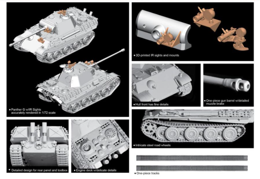 Dragon 7697 Panther G Steel Wheel w/IR Sights 1/72 – Bild 2