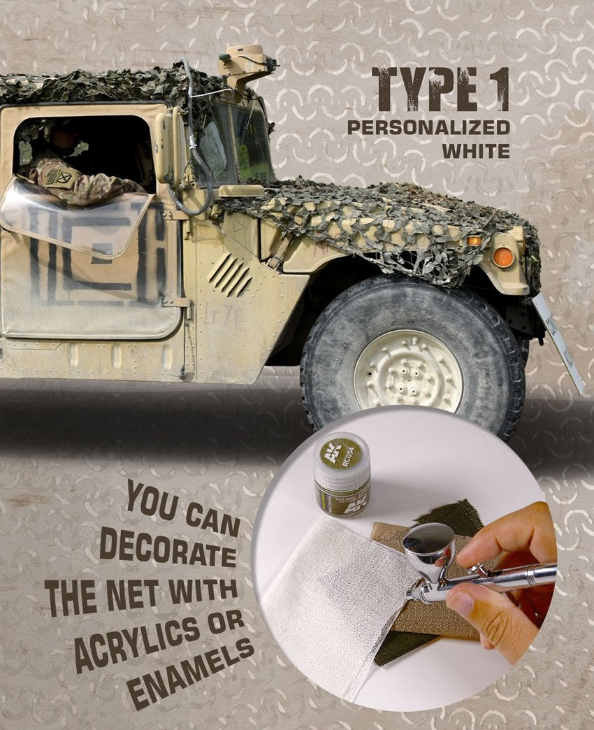 AK Interactive AK8061 CAMOUFLAGE NET PERSONALIZED WHITE TYPE1 – imagen 2