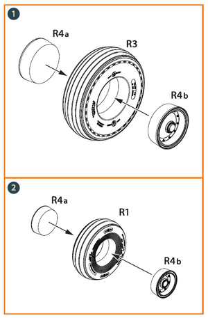 Clear Prop! CPA35002 CH-54A Tarhe wheels set for ICM kit 1/35 – immagine 10