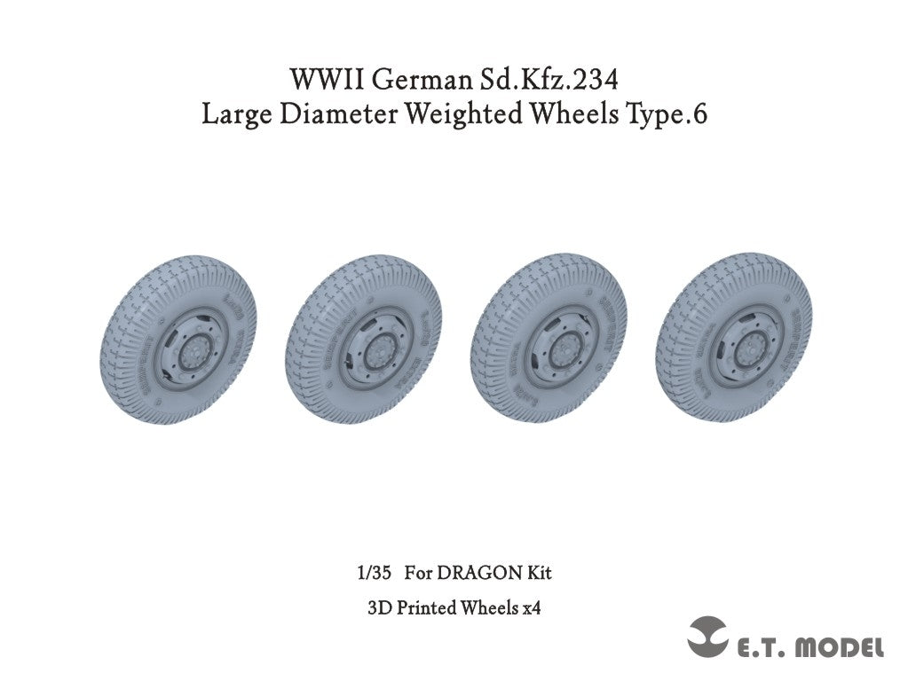 Maquette ET P35-106 Sd.Kfz.234 allemand de la Seconde Guerre mondiale, roues lestées de grand diamètre, type 6, échelle 1/35