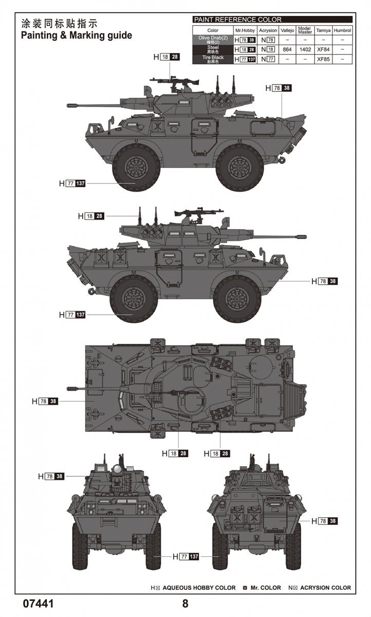 Trumpeter 07441 V-150 Commando w/20mm cannon 1/72 – immagine 3